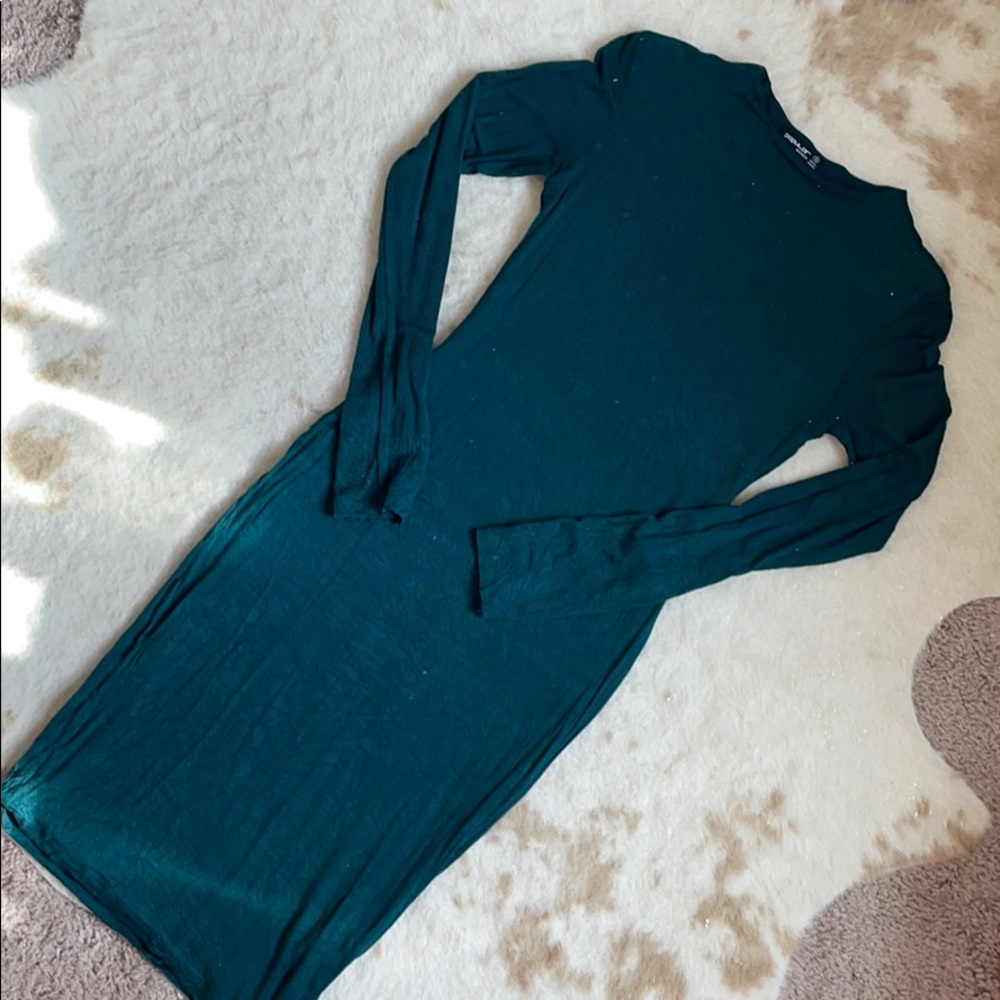 Emerald green body con dress
